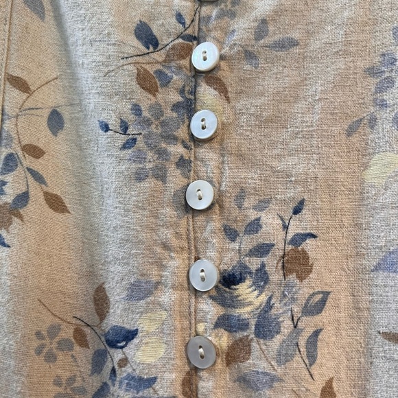 Vintage Erika Collection Petites 1980’s Linen Blend Floral Print Petite Large - Picture 5 of 8